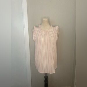 Lauren Conrad Pink Striped Blouse